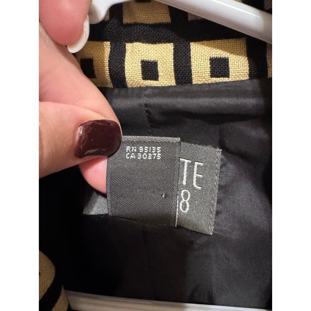 Lafayette 148 New York Women’s Work Dress Blazer Jacket Cream Black Buttons 12 - Picture 10 of 12